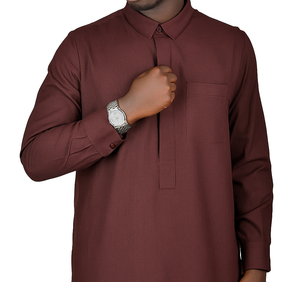 Tailored Thobe Bordeaux Red