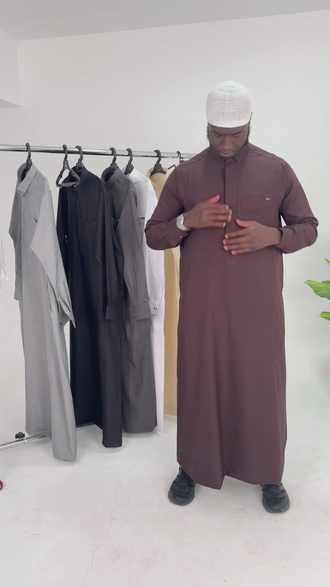 Tailored Thobe Bordeaux Red